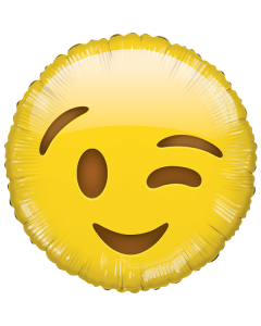 Foliopallo 45 cm, pyöreä, Emoji Wink