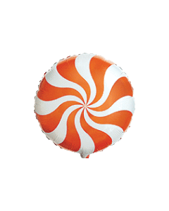 Foliopallo 45 cm, pyöreä, kierrekuvio, oranssi
