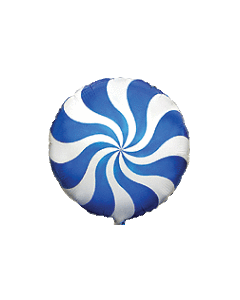 Foliopallo 45 cm, pyöreä, kierrekuvio, sininen