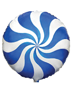 Foliopallo 45 cm, pyöreä, kierrekuvio, sininen